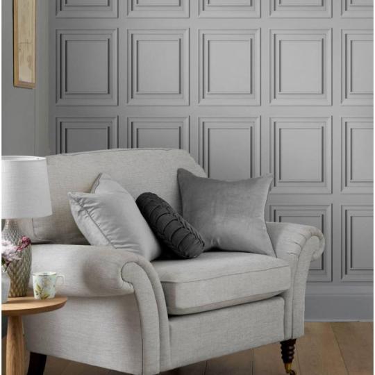 vilagosszurke szurke elegans tapeta stukko panel fali dekoracio klasszikus polgari szalon etterem nappali haloszoba iroda kastely villa cukraszda.jpg